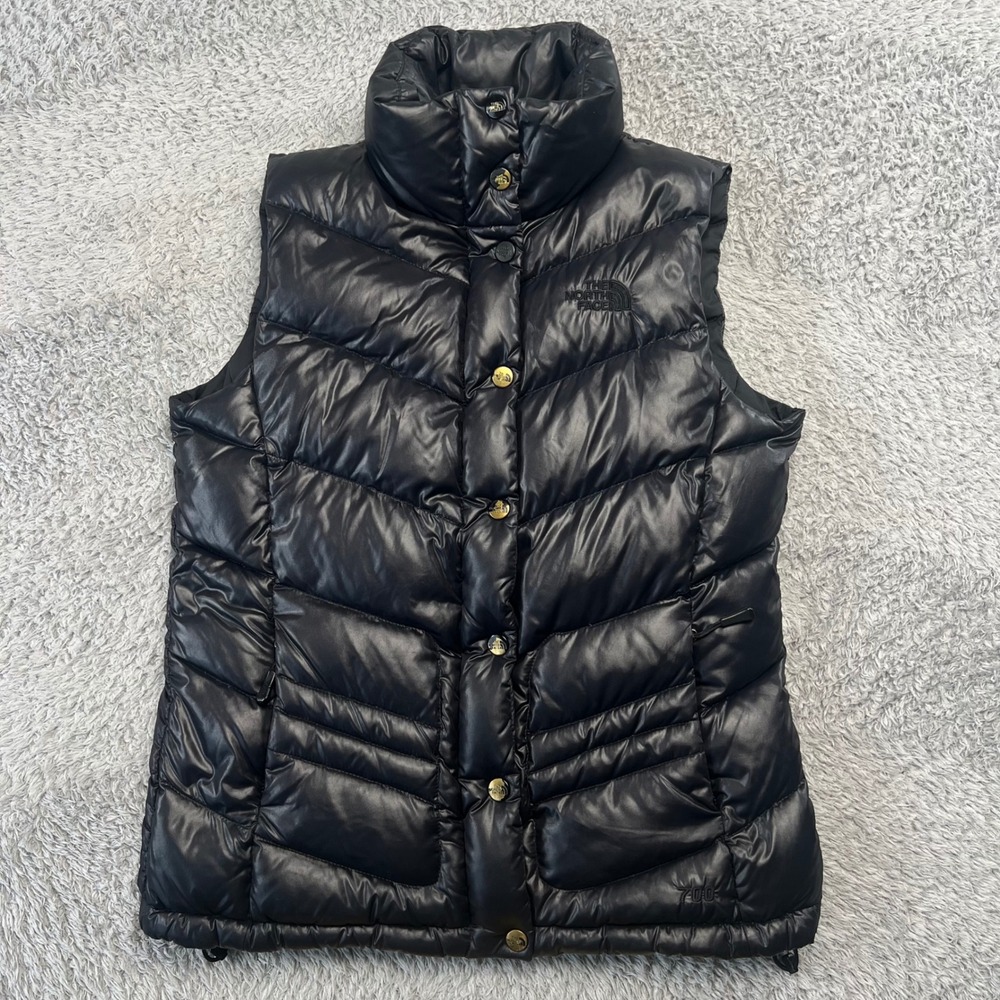 The North Face Womens 700 Down Nuptse Puffer Vest Black Shiny Small F10 Gorpcore